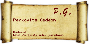 Perkovits Gedeon névjegykártya